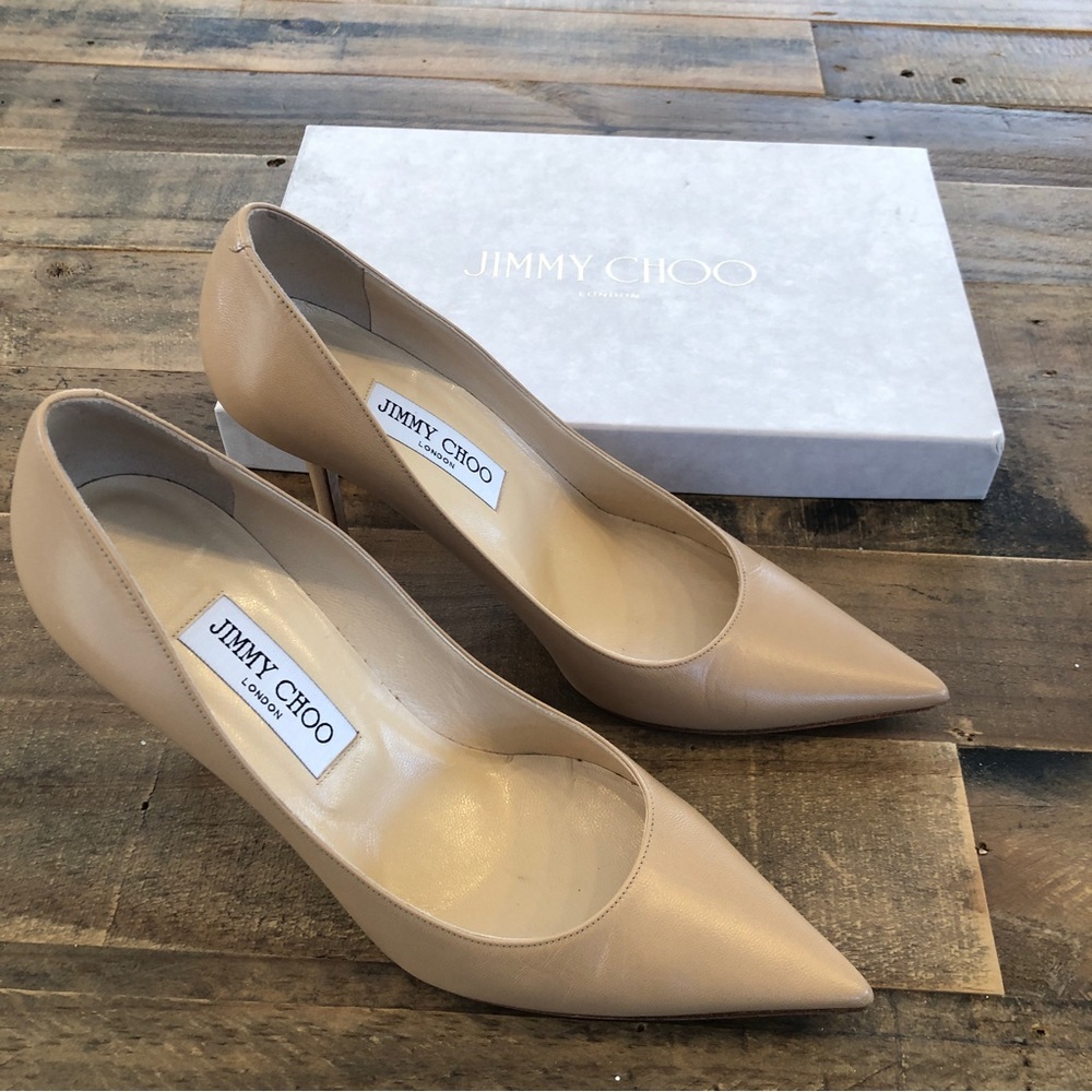 Jimmy Choo Agnes 3.5” nude color pumps worn one time- beautiful - Picture 2 of 13
